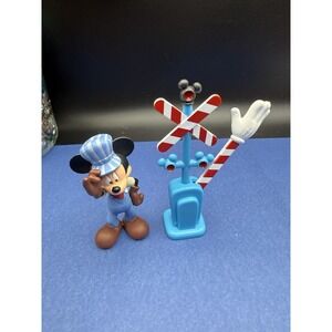 Disney Store Mickey & Friends PVC Figure with Railway Signal Collectible